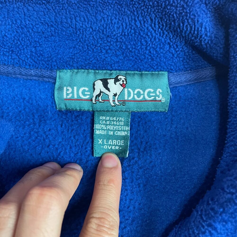 Big Dogs Men's Blue Pullover Fleece Quarter Zip Sweater Size XL - Picture 2 of 5